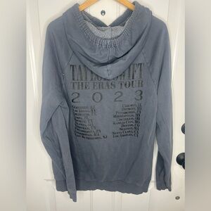 Taylor Swift The Eras Tour Hoodie Adult M Blue 2023 Spell Out Sweatshirt